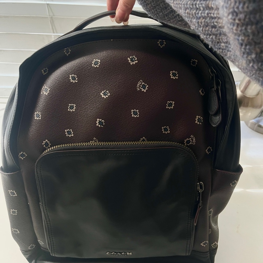 Coach Black and Brown Patterned Men's Backpack